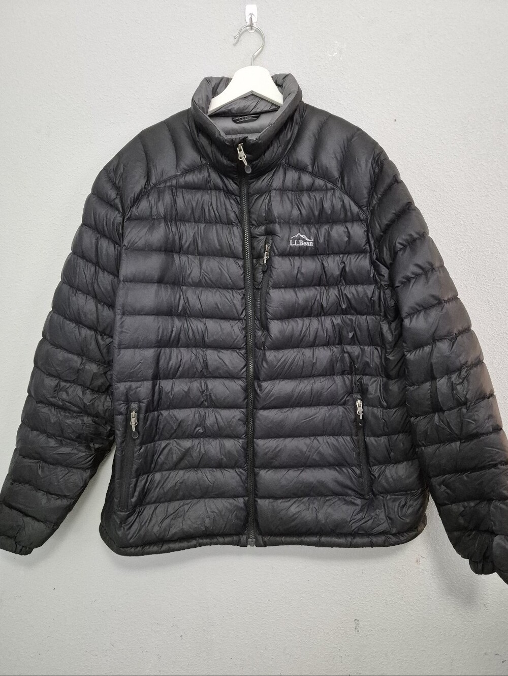 LL Bean Mens Ultralight 850 Down Packable Black Puffer Jacket XXL